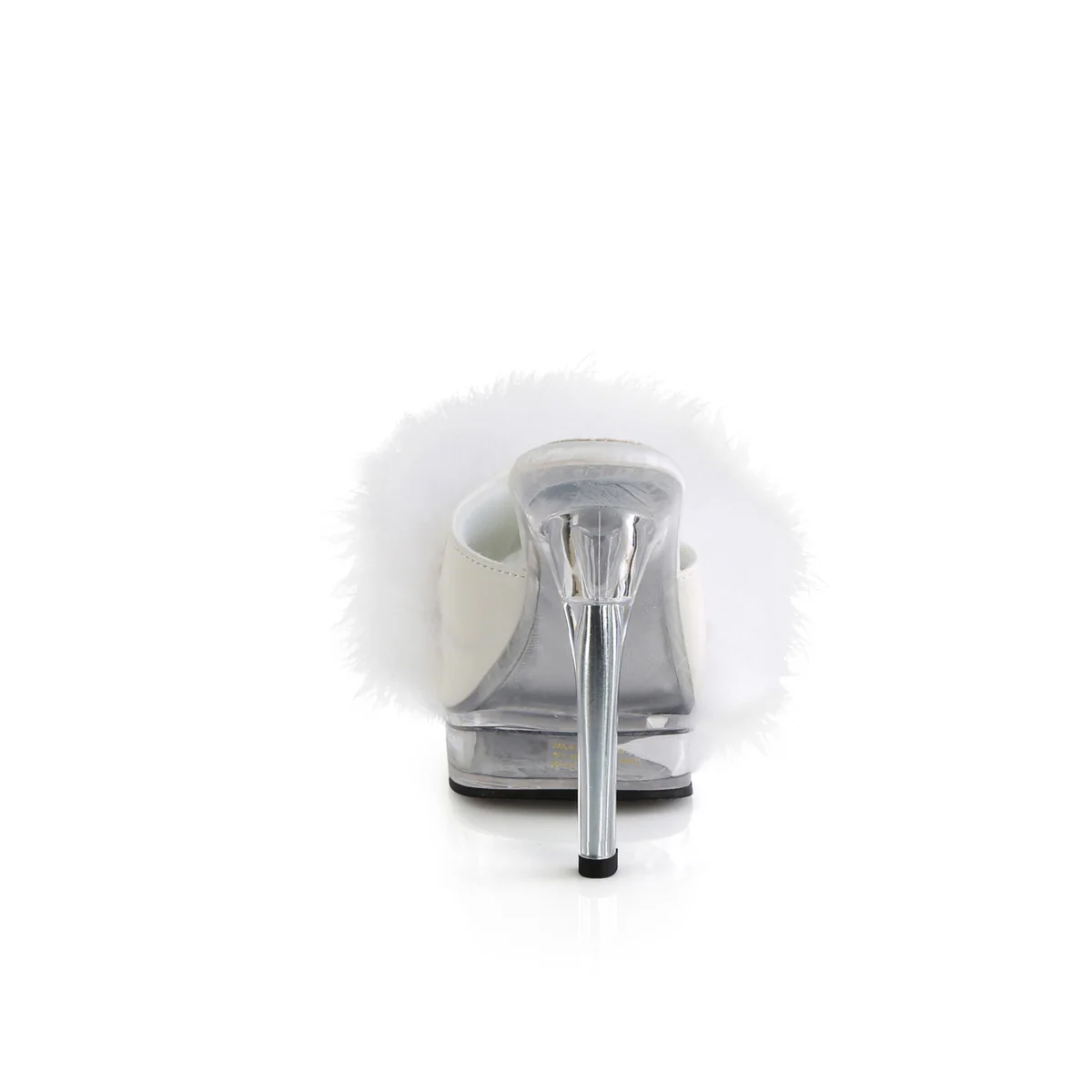 MAJESTY-501F-8 White Faux Leather-Fur/Clear - Image 4