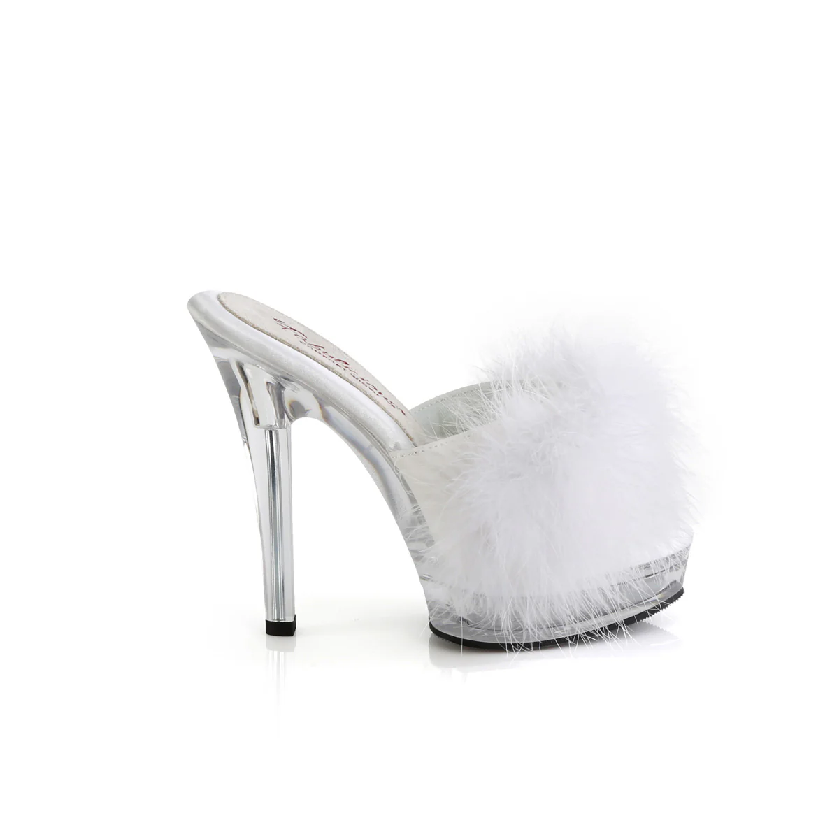 MAJESTY-501F-8 White Faux Leather-Fur/Clear - Image 5