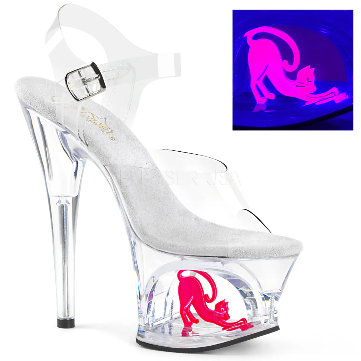 MOON-708CAT Clear/Clear-Neon Pink