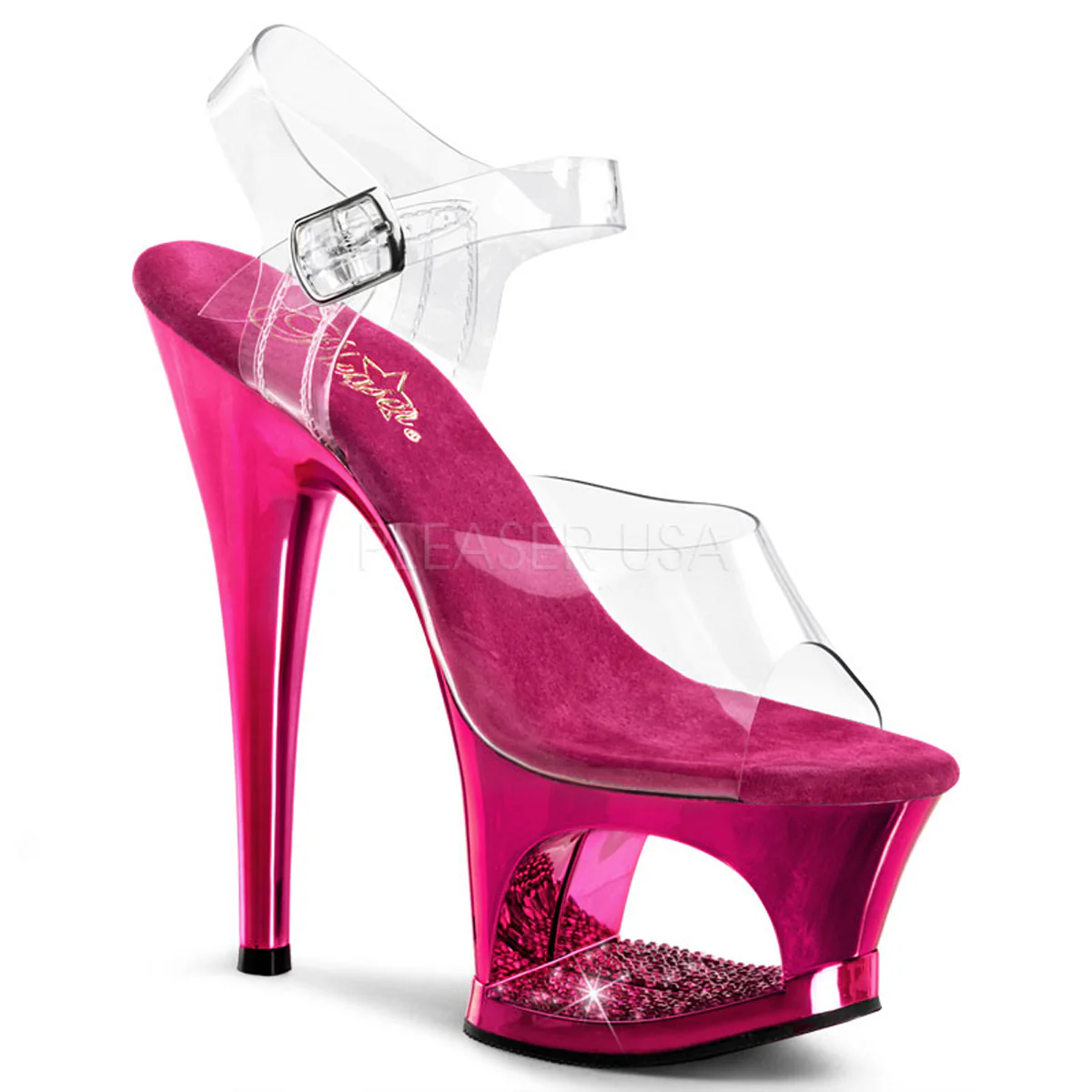 MOON-708DMCH Clear/Fuchsia Chrome