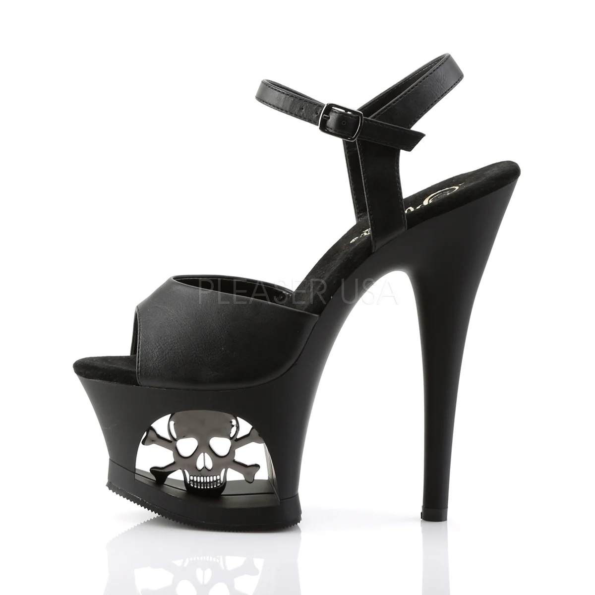 MOON-709SK Black Faux Leather/Black Matte - Image 3