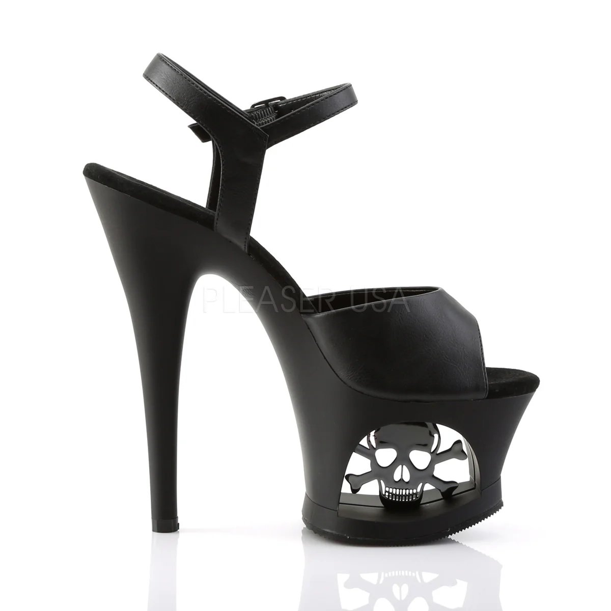 MOON-709SK Black Faux Leather/Black Matte - Image 5