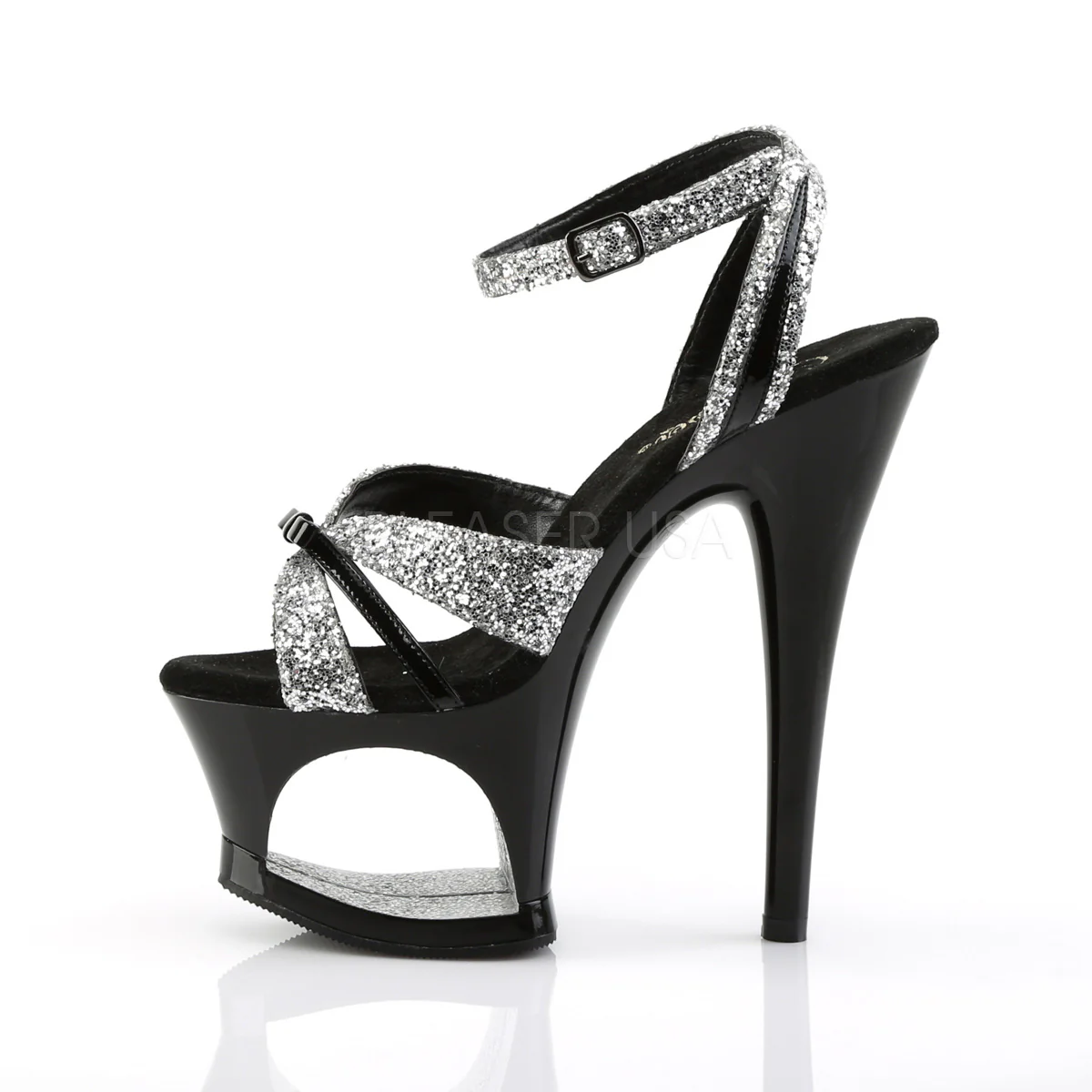 MOON-728 Silver Glitter-Black Patent/Black - Image 3