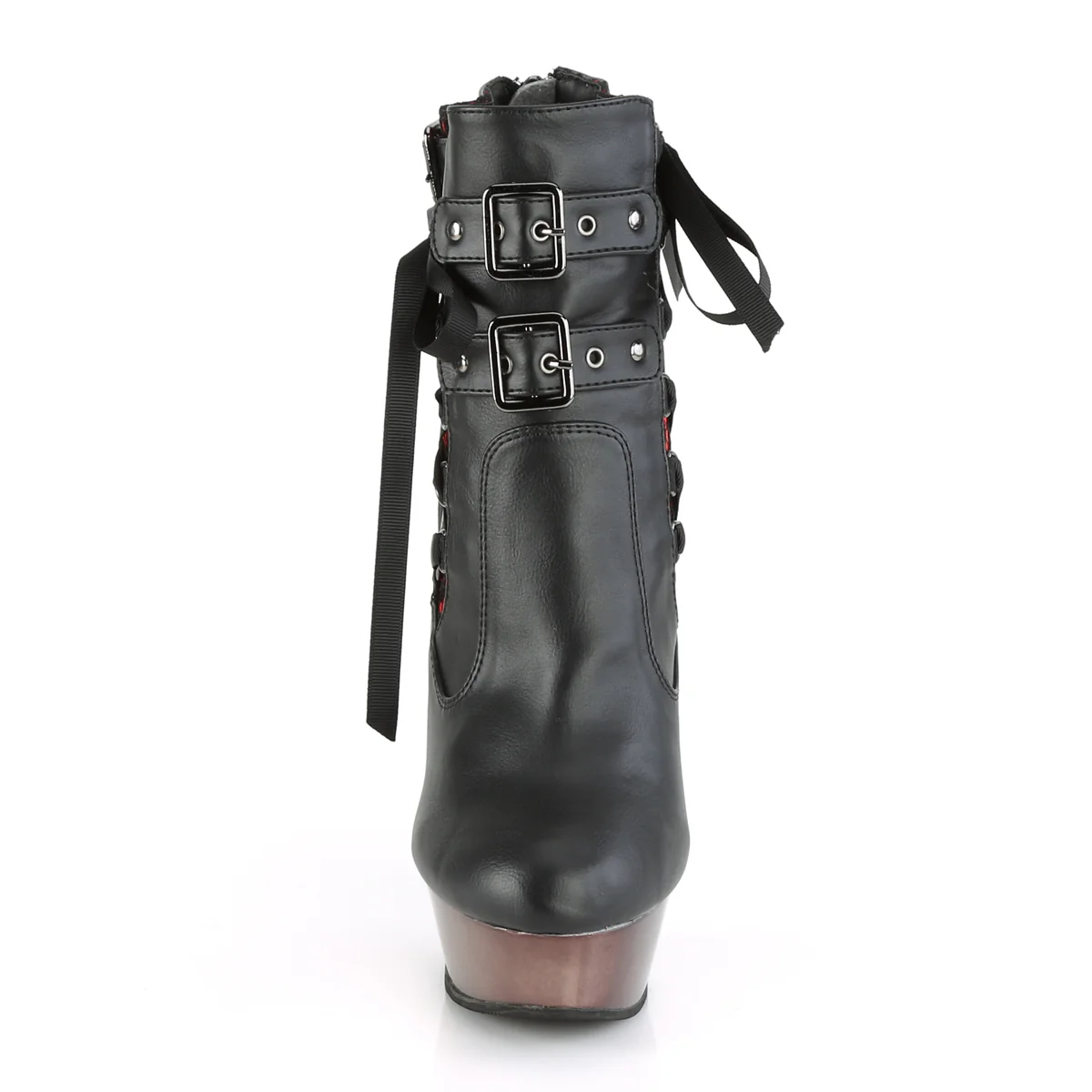 MUERTO-1030  Black Faux Leather/Pewter Chrome - Image 2