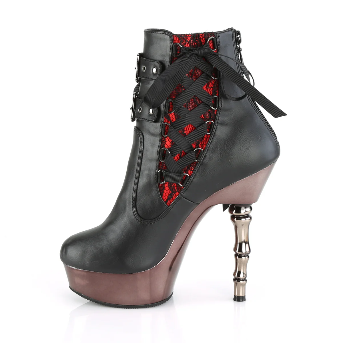 MUERTO-1030  Black Faux Leather/Pewter Chrome - Image 3