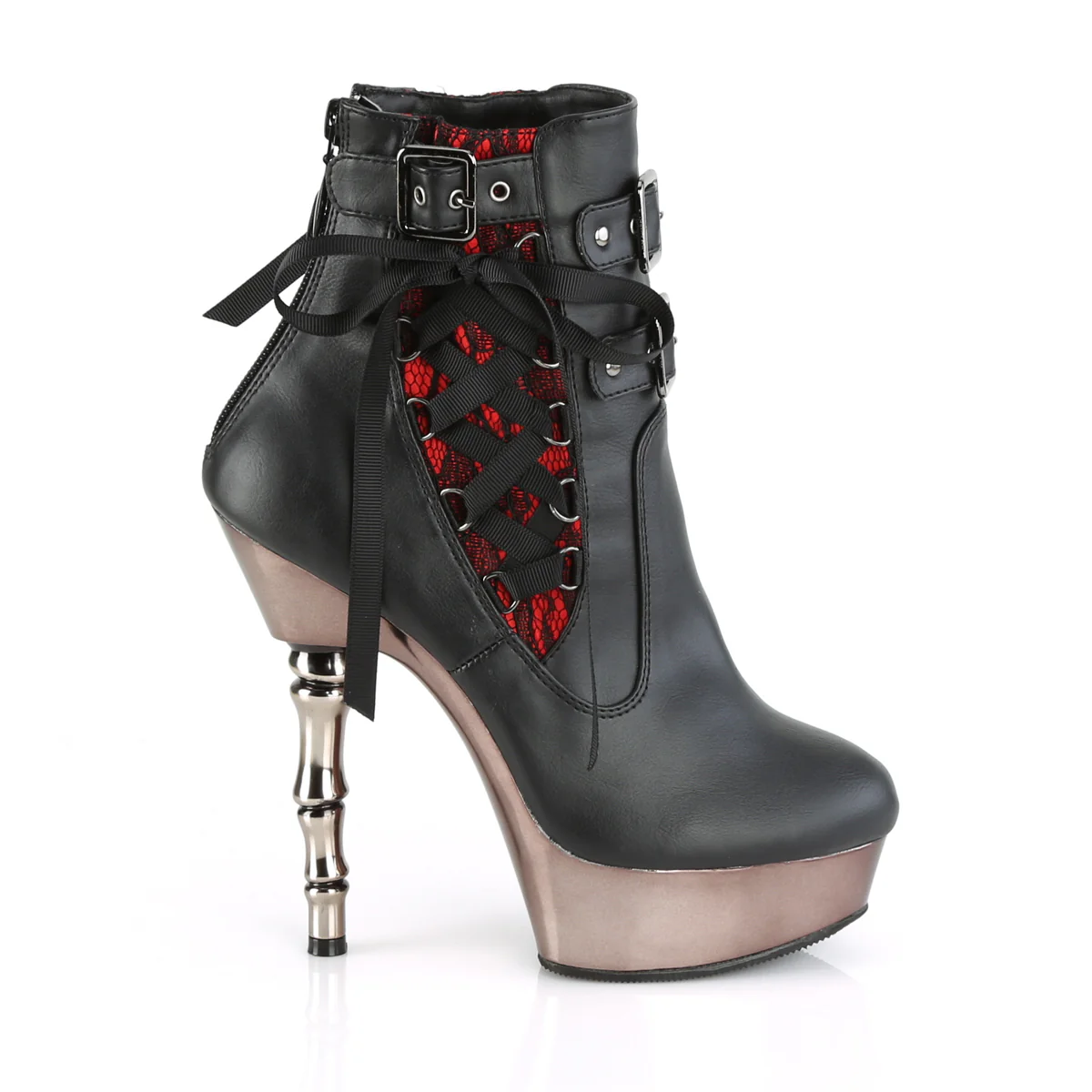 MUERTO-1030  Black Faux Leather/Pewter Chrome - Image 5
