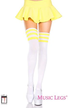 Music Legs Athlete Multi Stripe Thigh High Socks ML4245 - Image 12