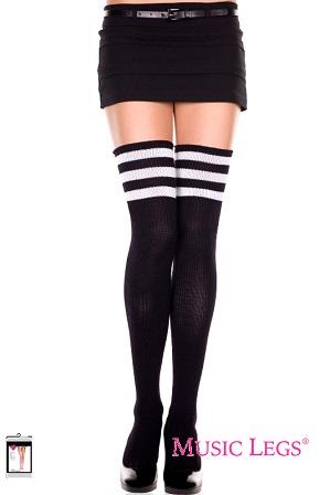 Music Legs Athlete Multi Stripe Thigh High Socks ML4245 - Image 4