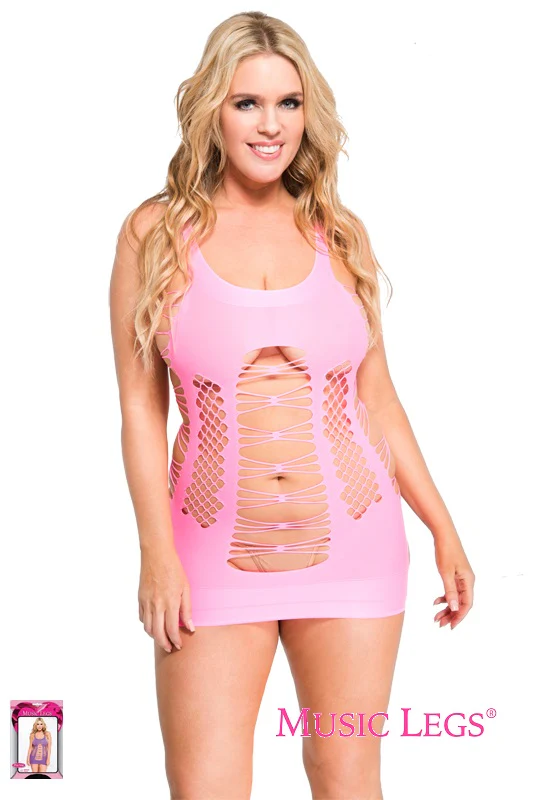 Music Legs Queen Size Strappy Mini Dress 6481/Q - Image 3