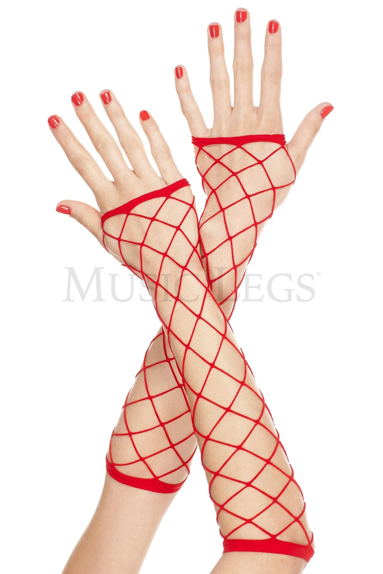 Music Legs Costumes Spandex Industrial Net Fingerless ML410 - Image 3