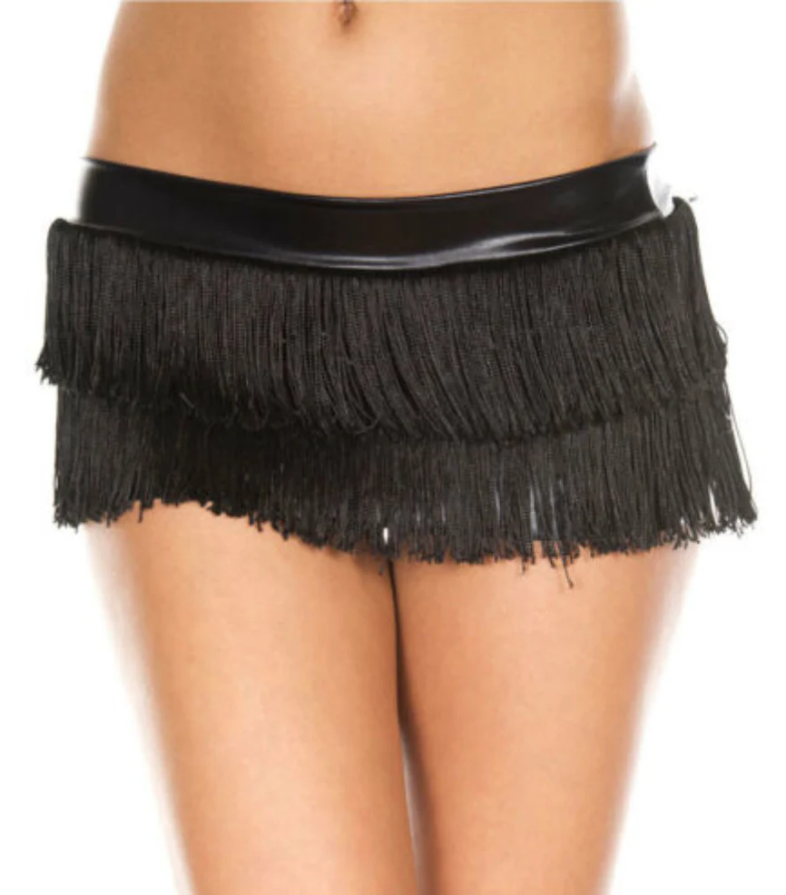 Music Legs Fringed Metallic Skirt ML150 - Image 3