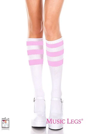 Music Legs Hosiery Acrylic Knitted Triple Stripe Knee High Socks ML5726 - Image 11