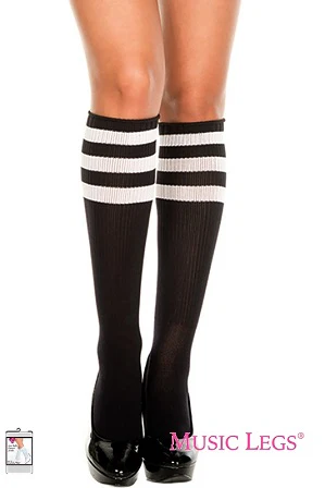 Music Legs Hosiery Acrylic Knitted Triple Stripe Knee High Socks ML5726 - Image 14