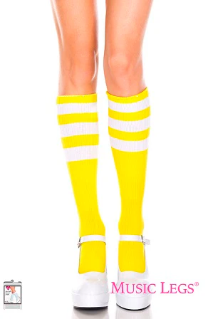 Music Legs Hosiery Acrylic Knitted Triple Stripe Knee High Socks ML5726 - Image 21