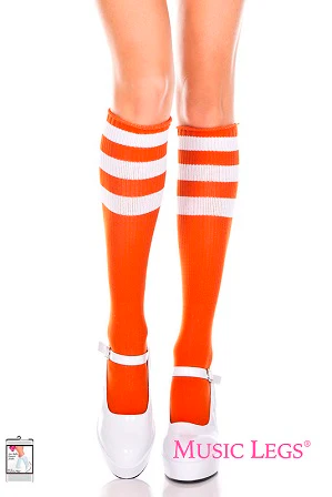 Music Legs Hosiery Acrylic Knitted Triple Stripe Knee High Socks ML5726 - Image 22