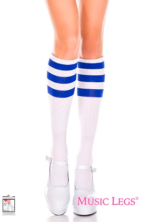 Music Legs Hosiery Acrylic Knitted Triple Stripe Knee High Socks ML5726 - Image 6