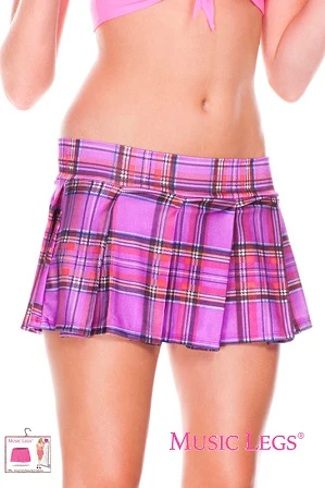 Music Legs Mini Plaid Skirt ML25074 - Image 4