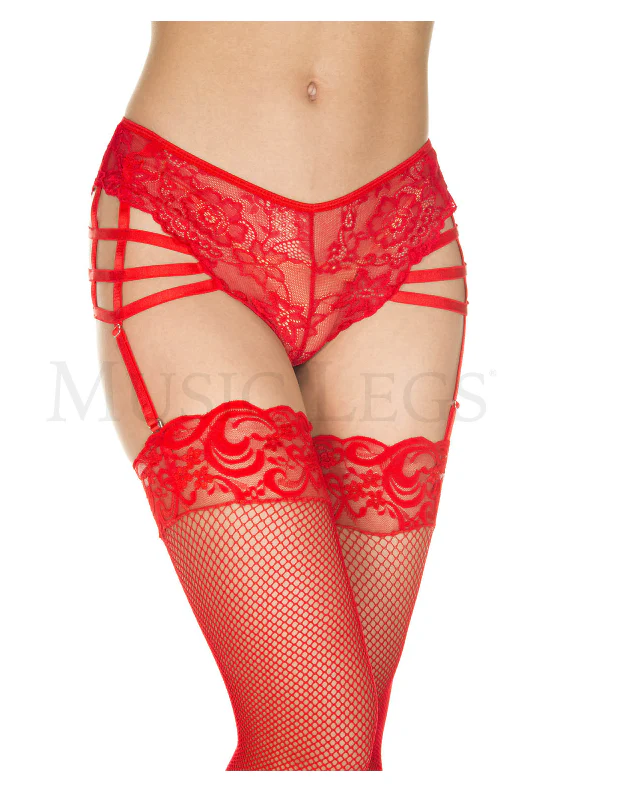 Music Legs Multiple Waistband Straps Lace Garterbelt 7701 - Image 3