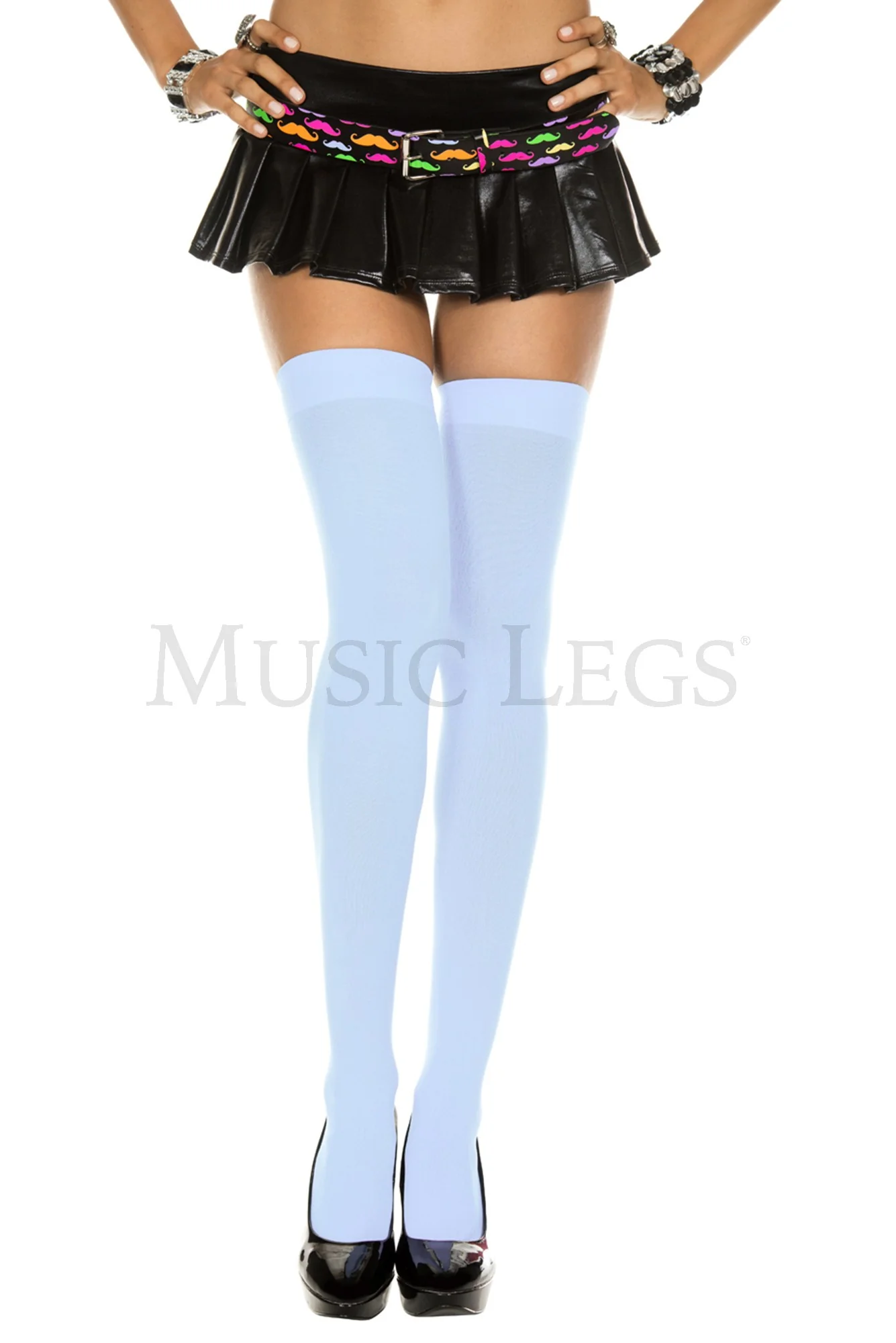 Music Legs Opaque Thigh High Tights 4745 - Image 9