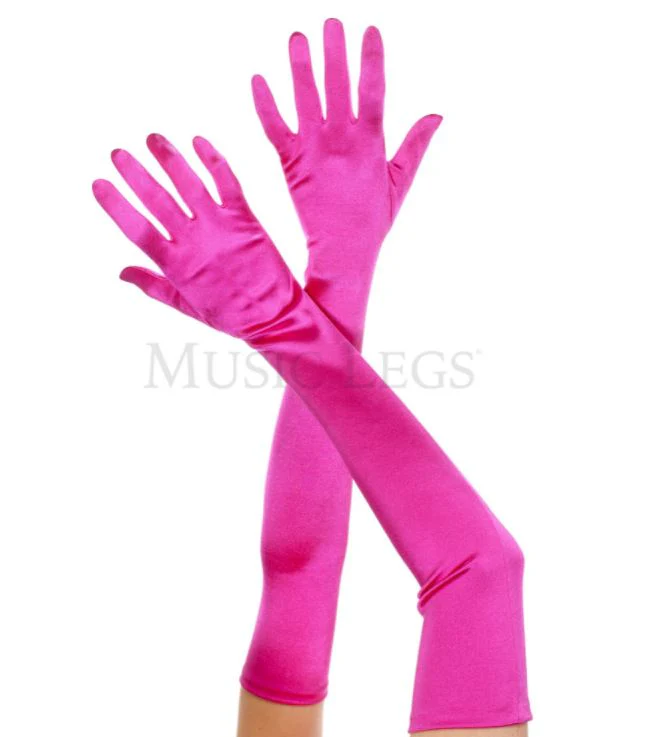 Music Legs Satin Opera Length Gloves ML452 - Image 4