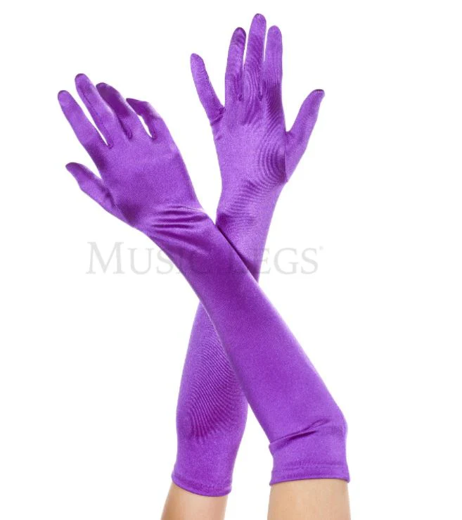 Music Legs Satin Opera Length Gloves ML452 - Image 5