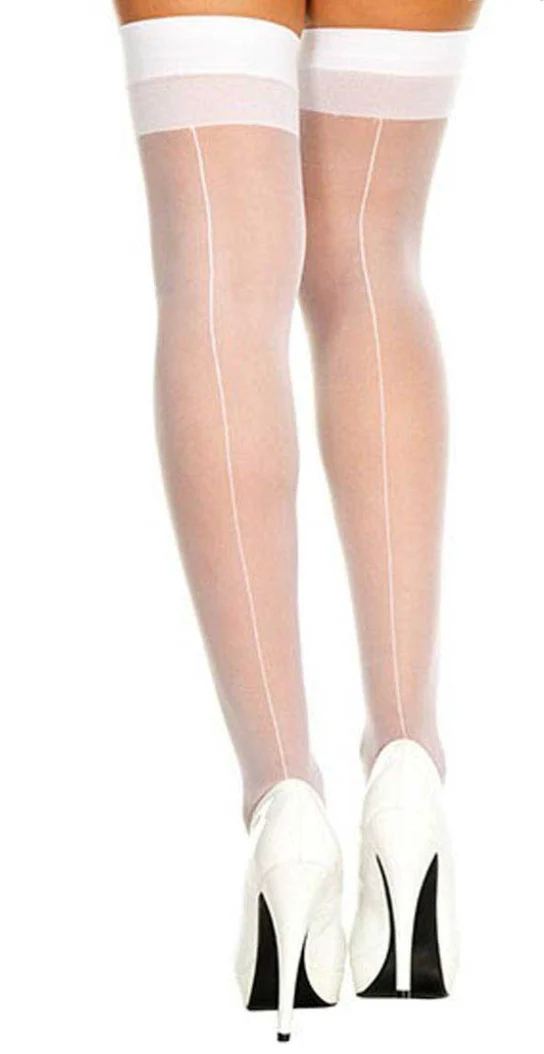 Music Legs Sheer Backseam Thigh High ML4102 - Image 2