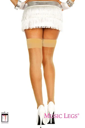 Music Legs Sheer Backseam Thigh High ML4102 - Image 4