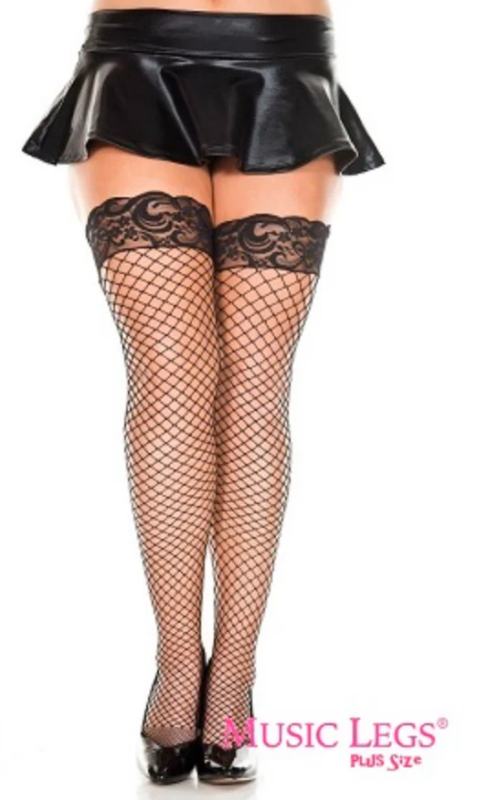 Music Legs Silicone Lace Top Spandex Diamond Net Thigh High ML49317/49317Q - Image 6