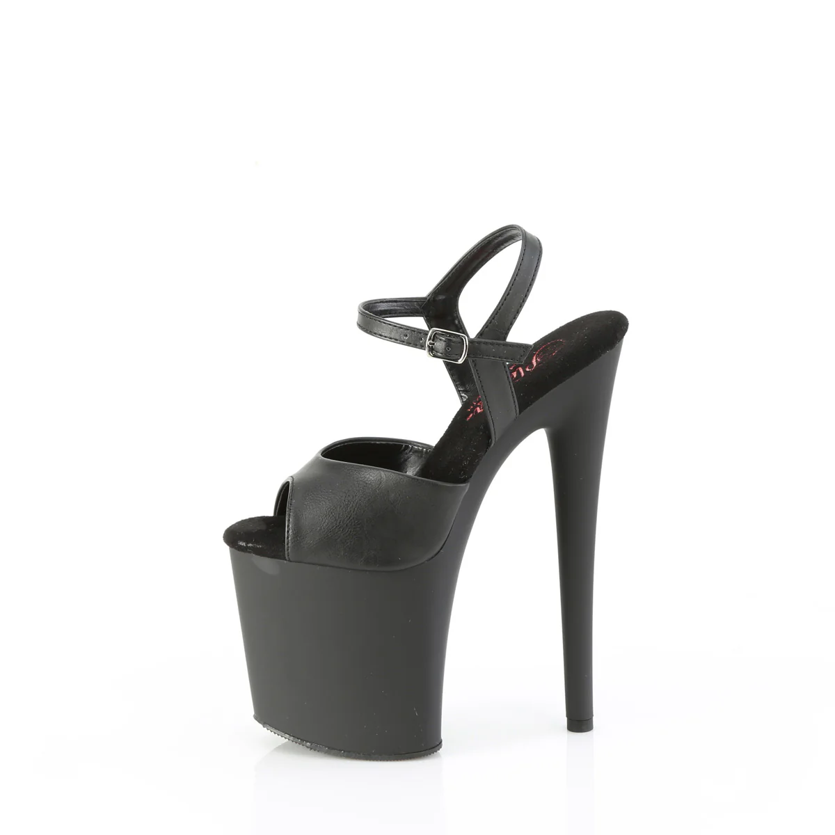 NAUGHTY-809 Black Faux Leather/Black Matte - Image 3