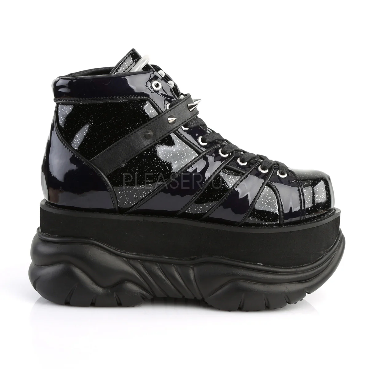 NEPTUNE-100  Black Glitter-Silver/Vegan Leather - Image 5