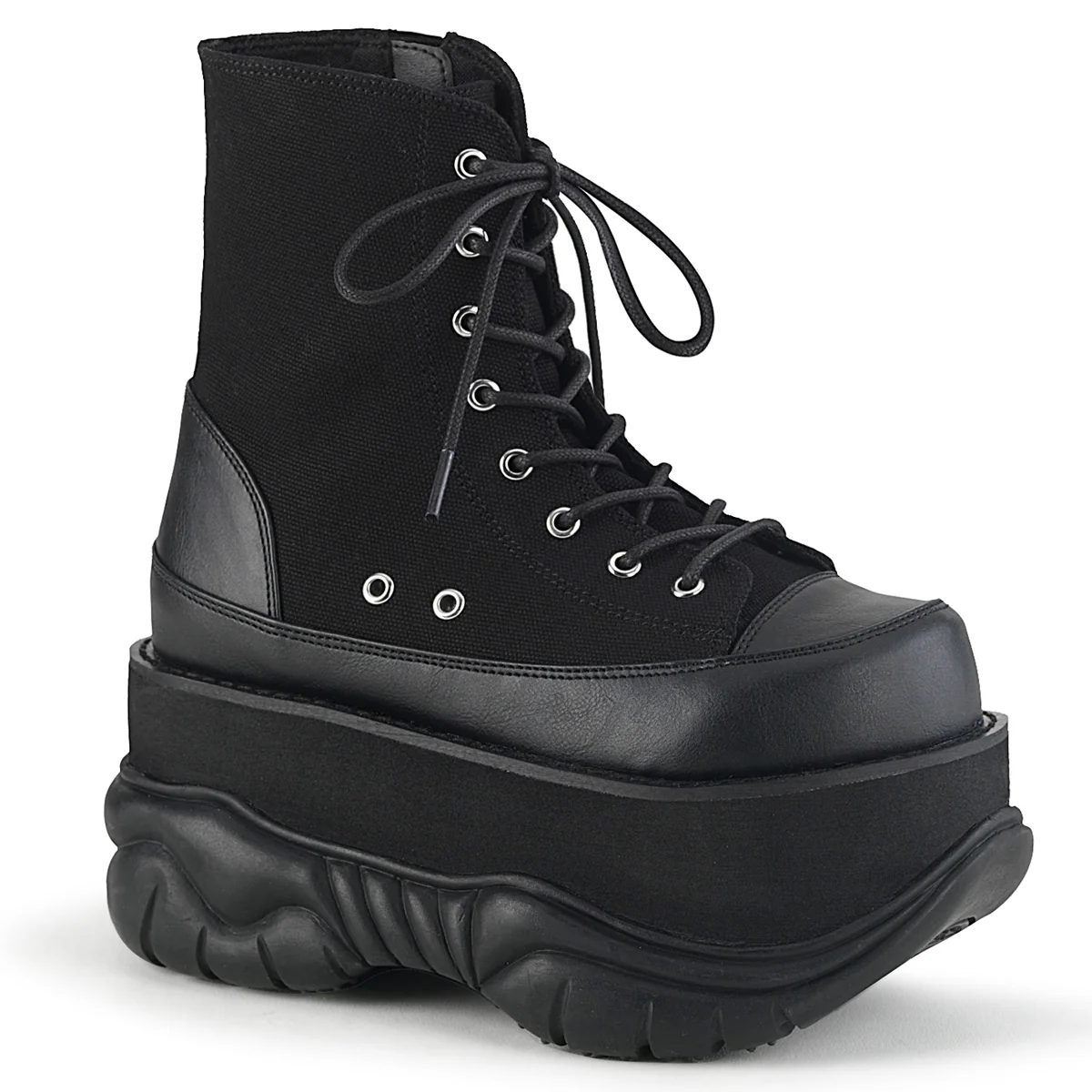 NEPTUNE-115 Black Canvas-Vegan Leather