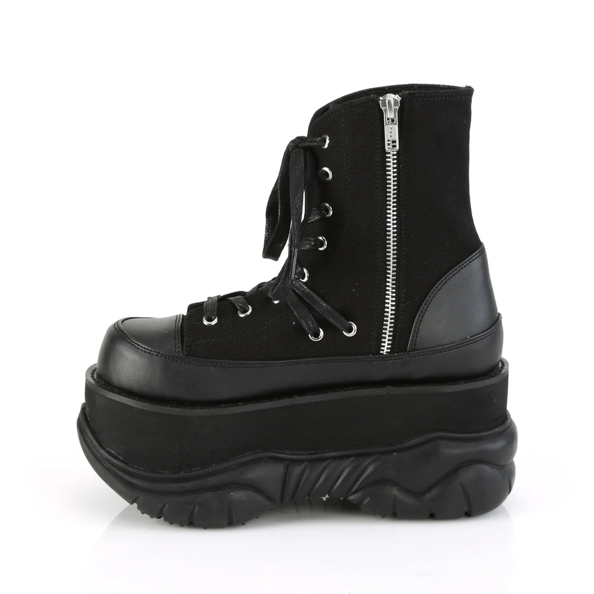 NEPTUNE-115 Black Canvas-Vegan Leather - Image 3
