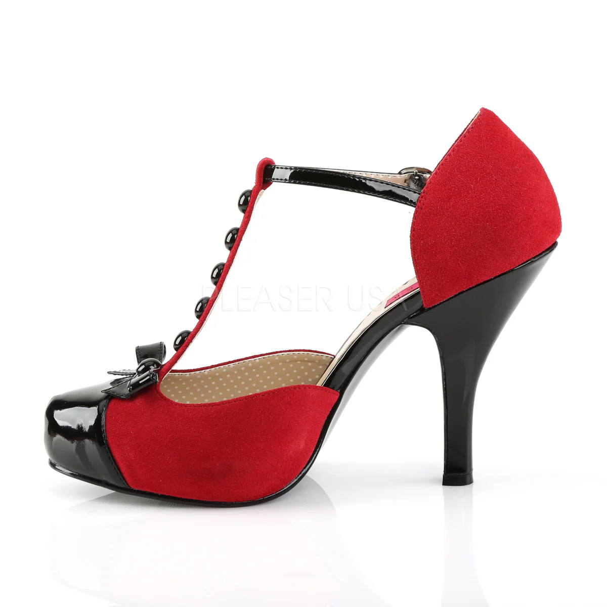 PINUP-02 Red M. Suede-Black Patent - Image 3
