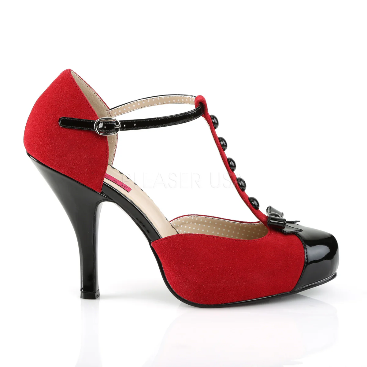 PINUP-02 Red M. Suede-Black Patent - Image 5