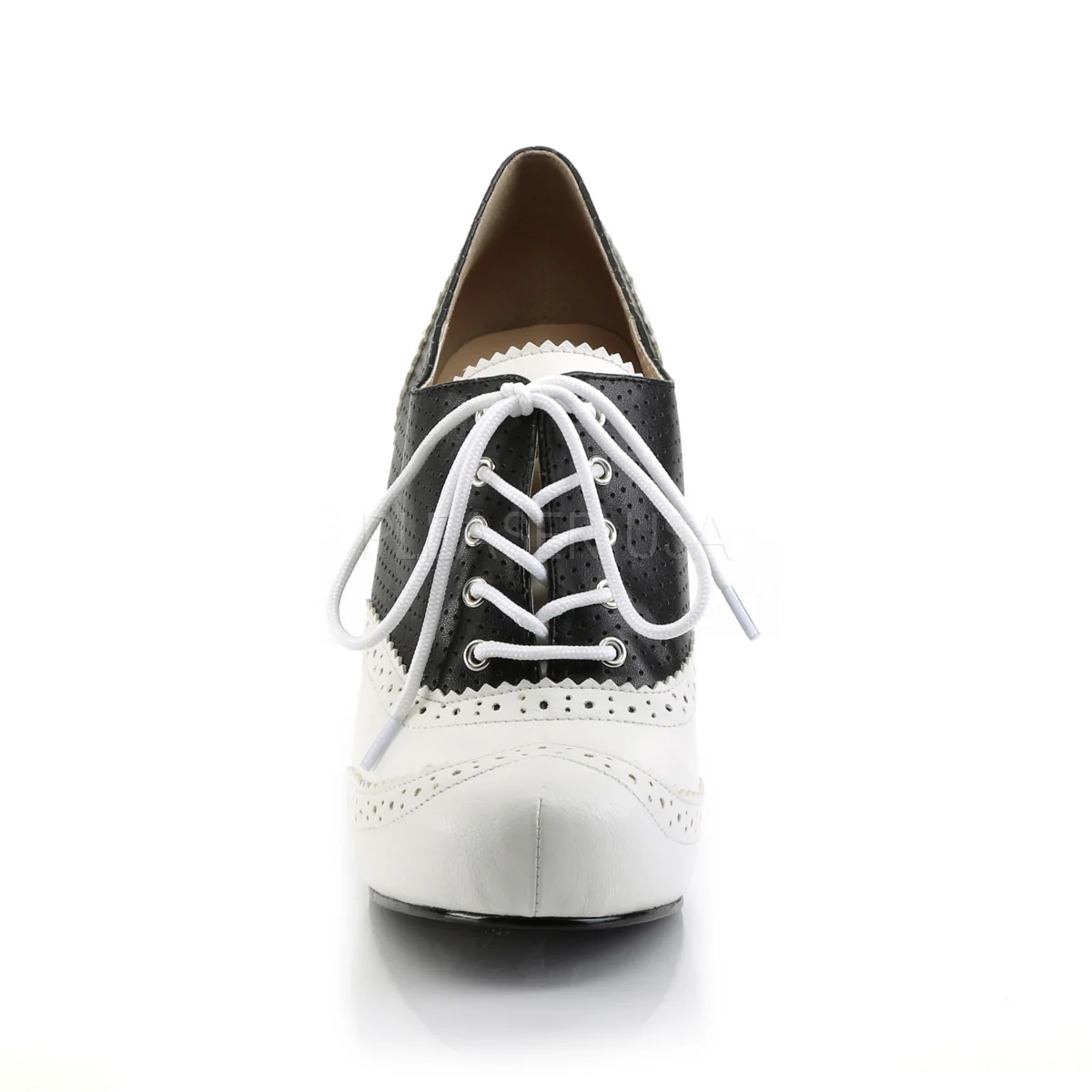 PINUP-07  Black-White Faux Leather - Image 2
