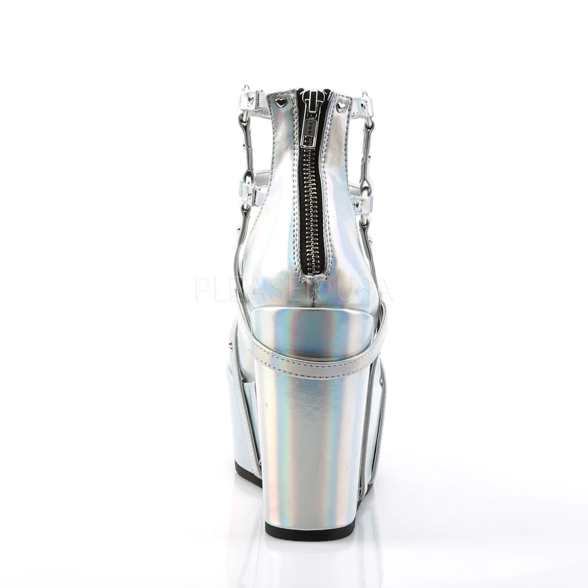 POISON-25-2  Silver Hologram Vegan Leather - Image 4