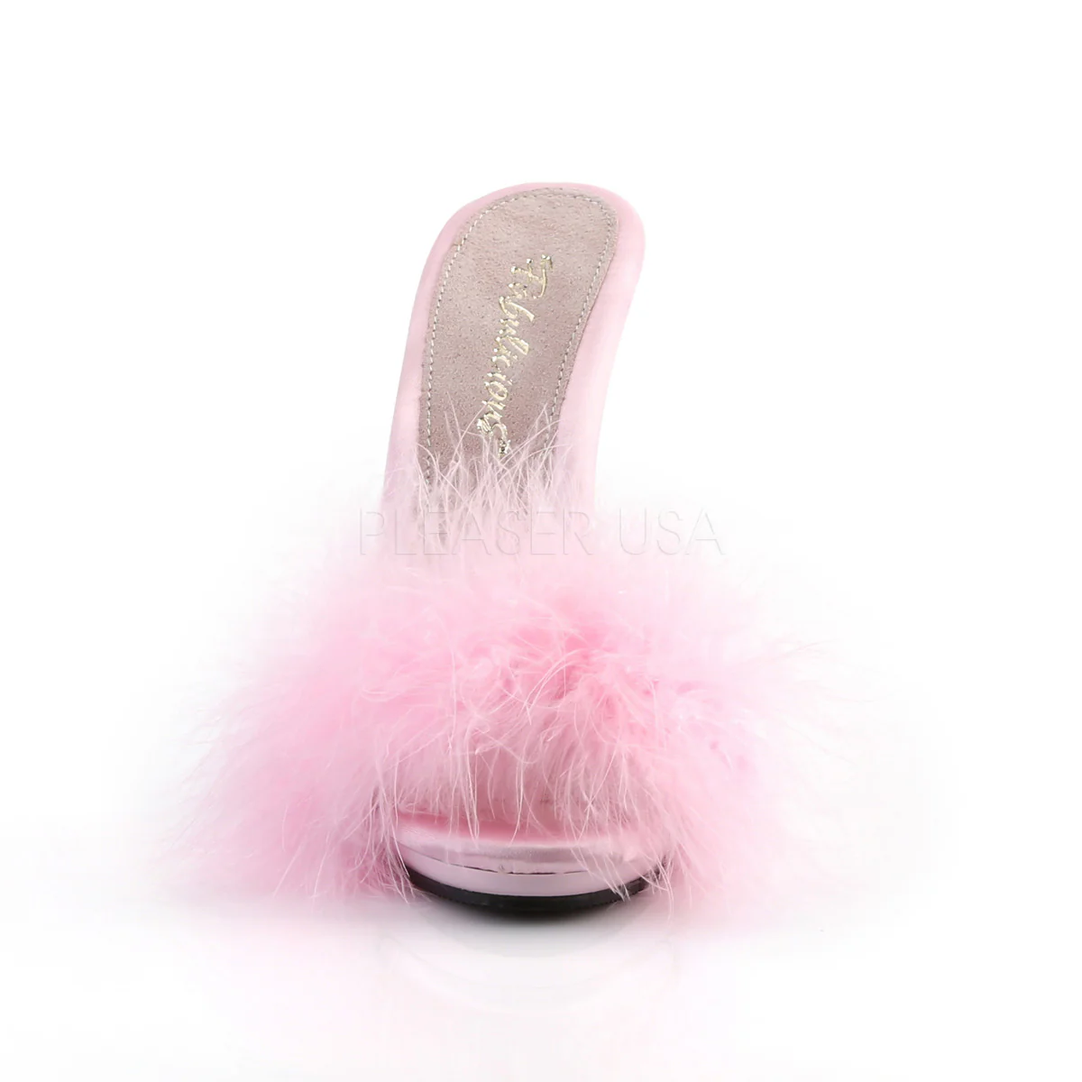 POISE-501F Baby Pink Satin-Marabou Fur/Baby Pink - Image 2