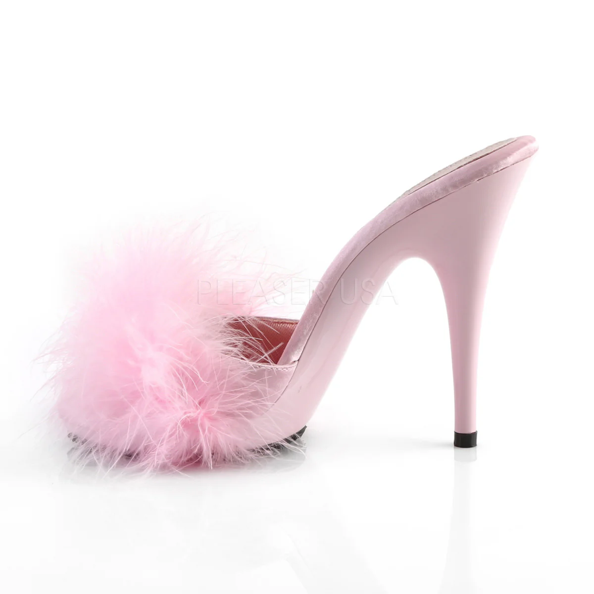 POISE-501F Baby Pink Satin-Marabou Fur/Baby Pink - Image 3
