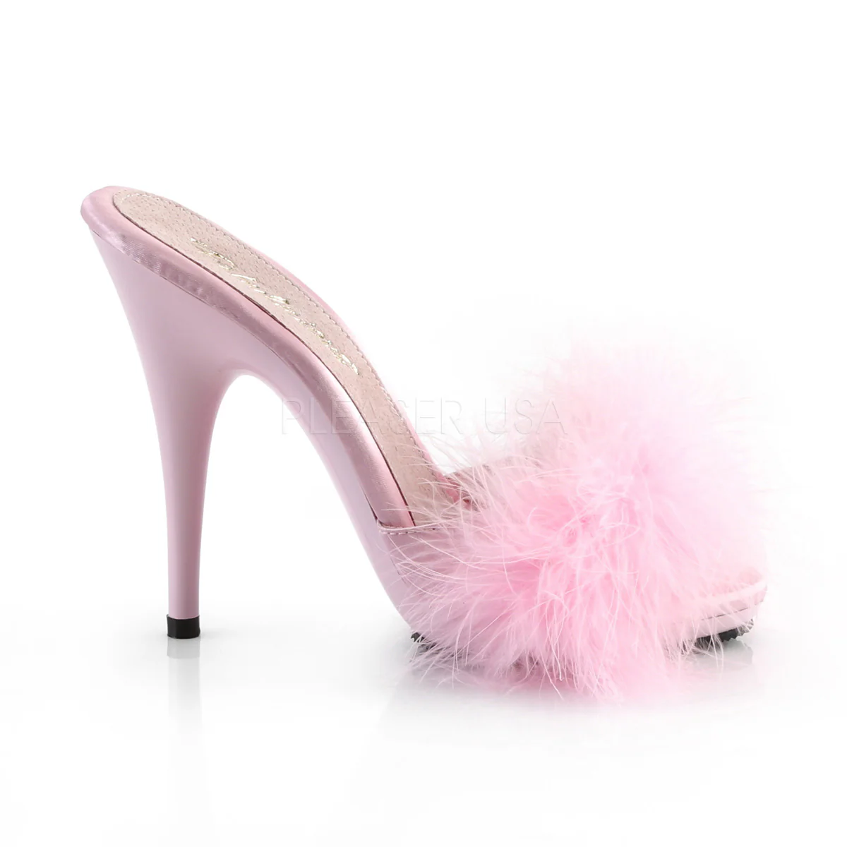 POISE-501F Baby Pink Satin-Marabou Fur/Baby Pink - Image 5