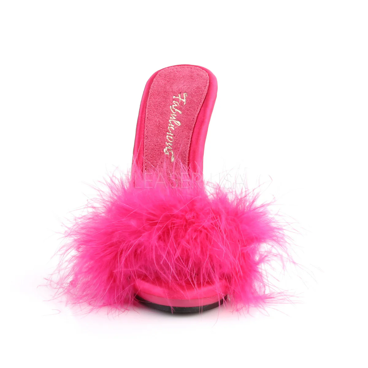 POISE-501F Hot Pink Satin-Marabou Fur/Hot Pink - Image 2