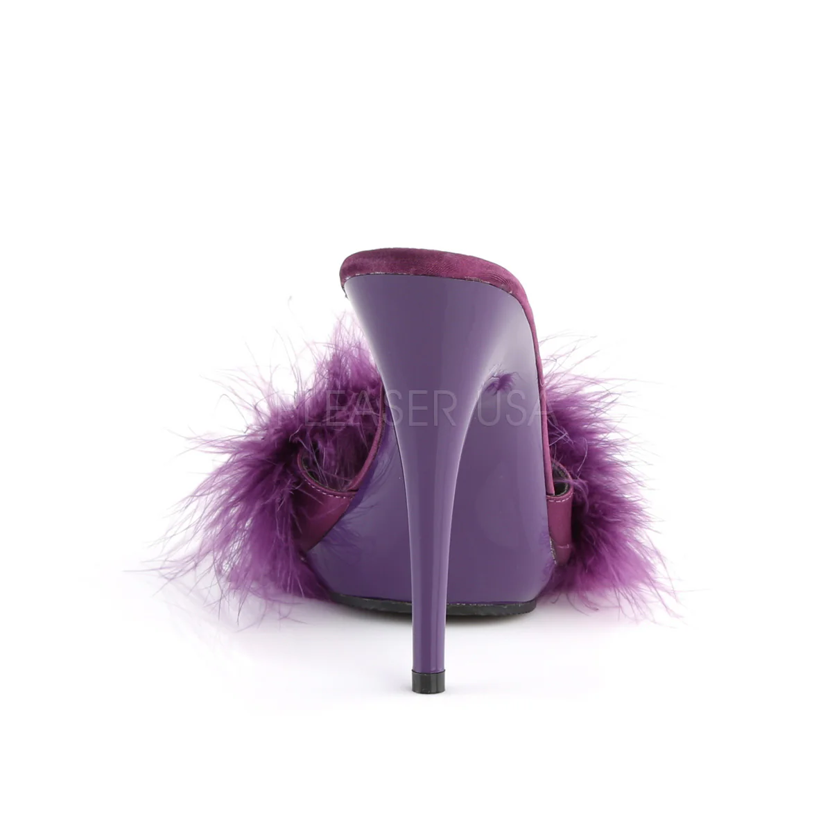 POISE-501F Purple Satin-Marabou Fur/Purple - Image 4