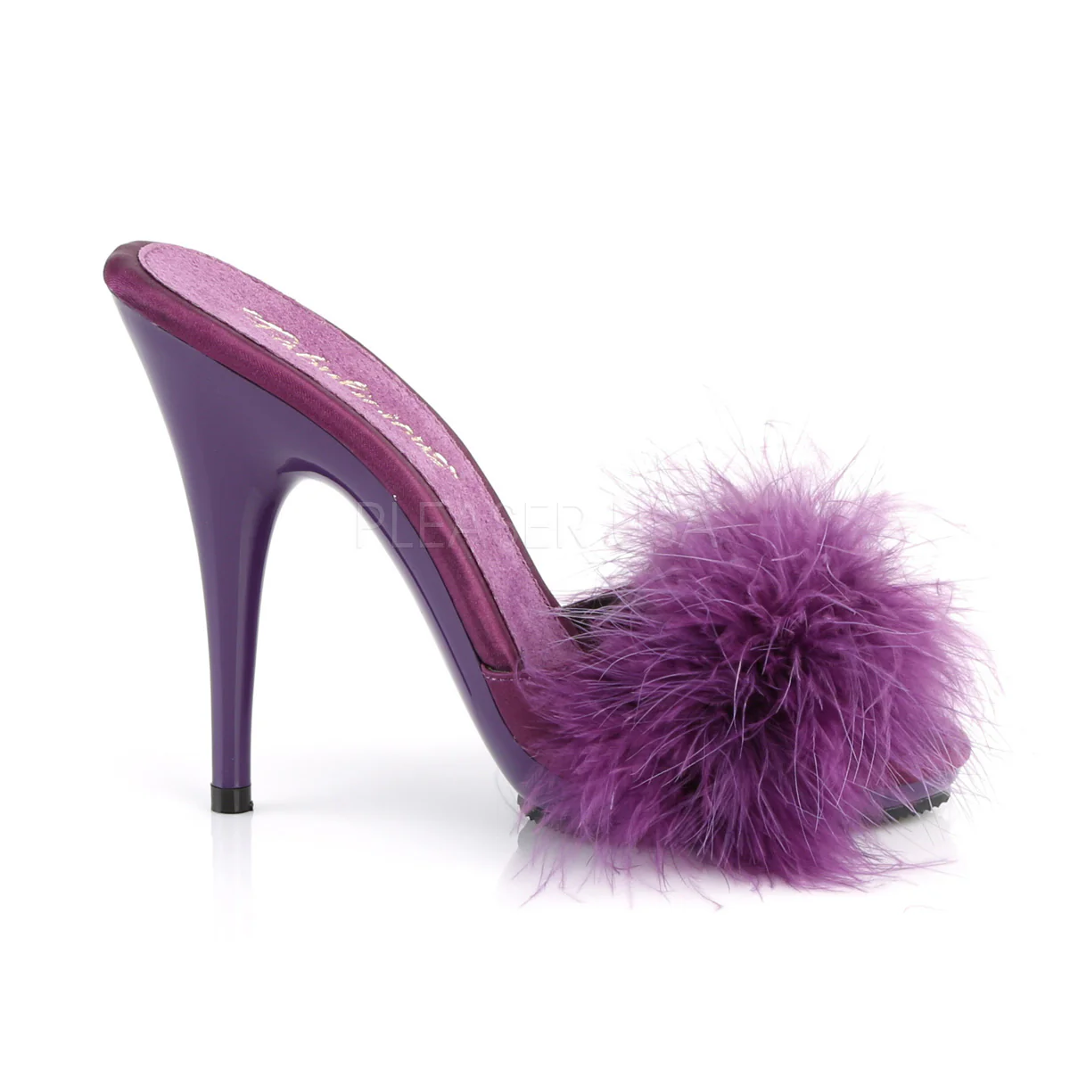 POISE-501F Purple Satin-Marabou Fur/Purple - Image 5