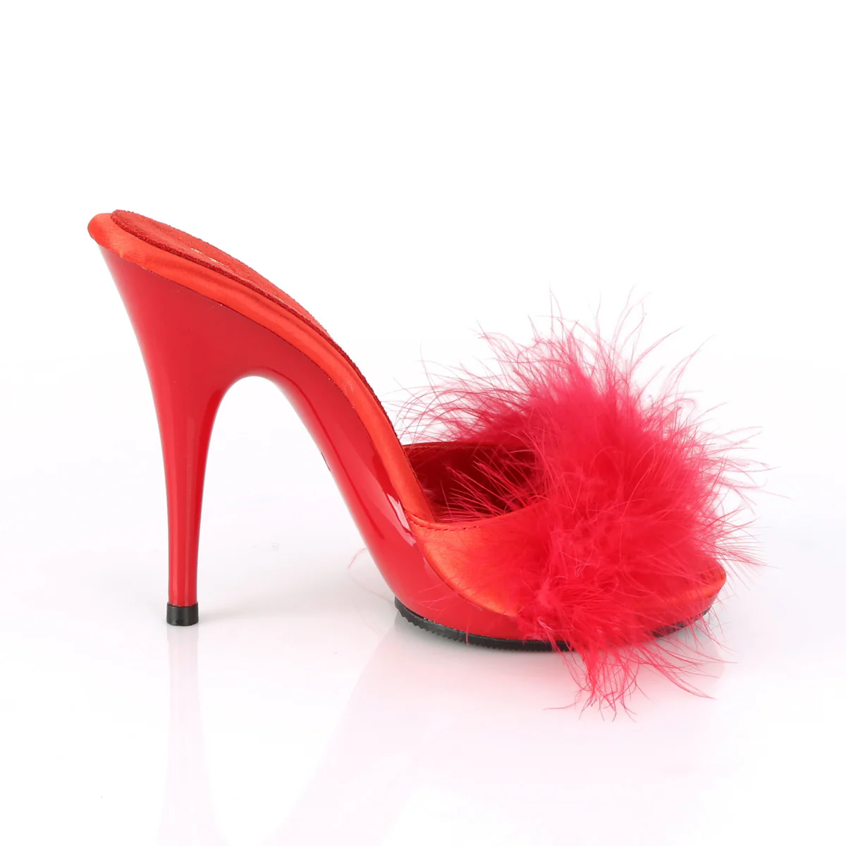 POISE-501F  Red Satin-Marabou Fur/Red - Image 5