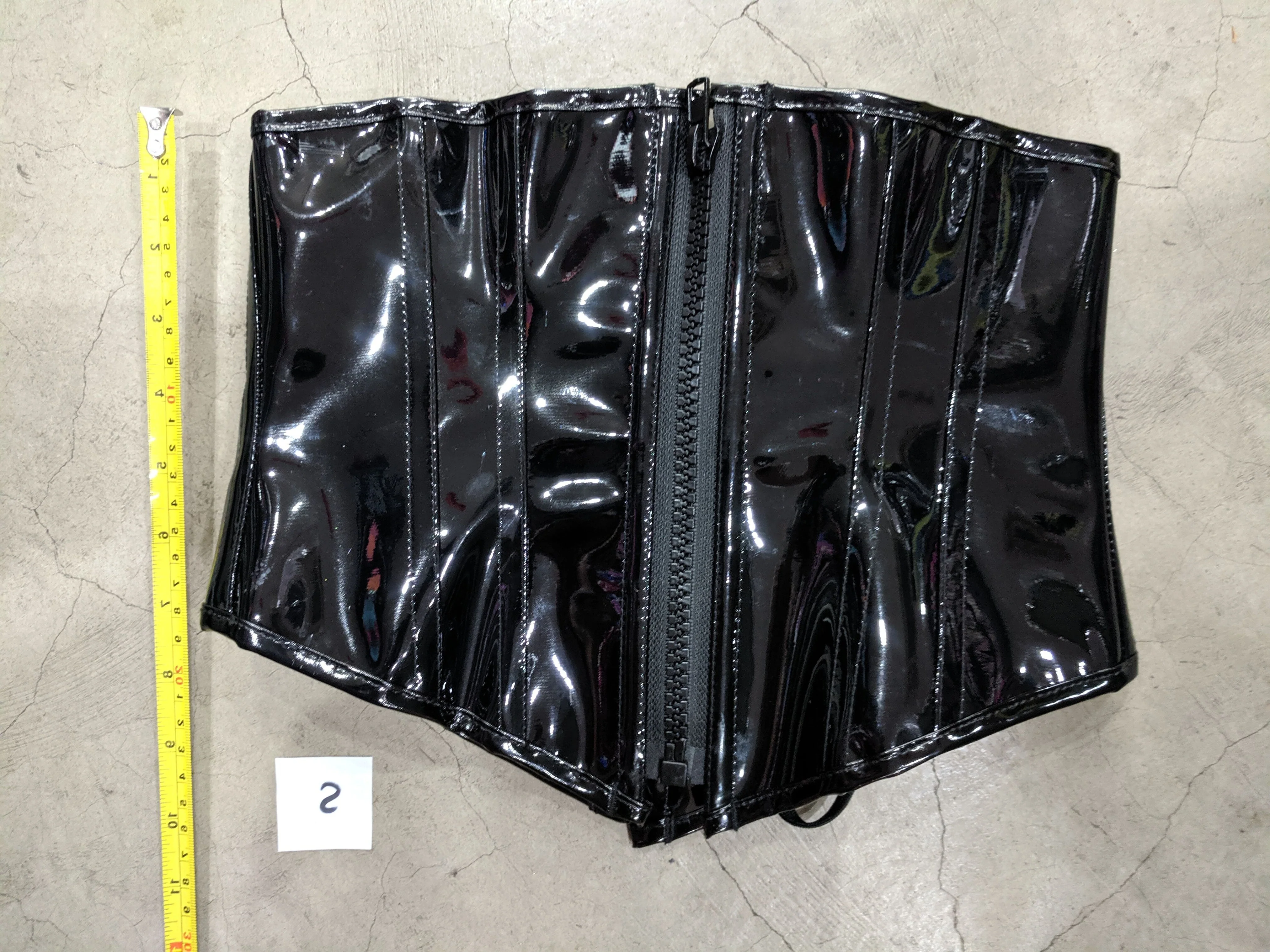 PVC Underbust Corset Front Zip Waist Cincher - Image 4