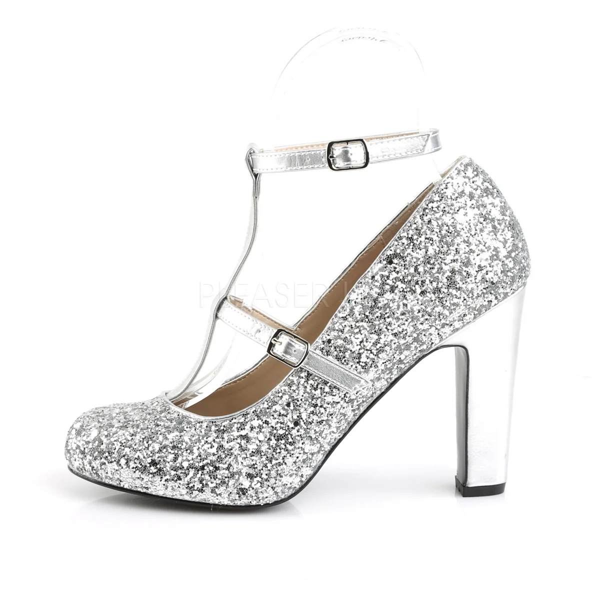 QUEEN-01 Silver Glitter-Metallic Pu - Image 3