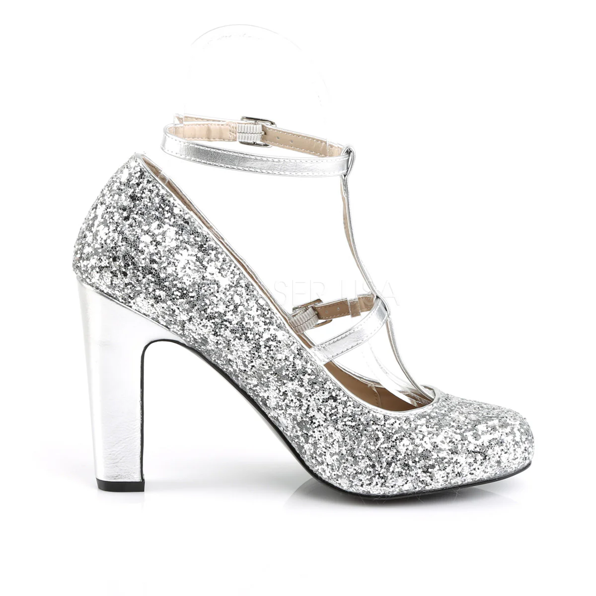 QUEEN-01 Silver Glitter-Metallic Pu - Image 5