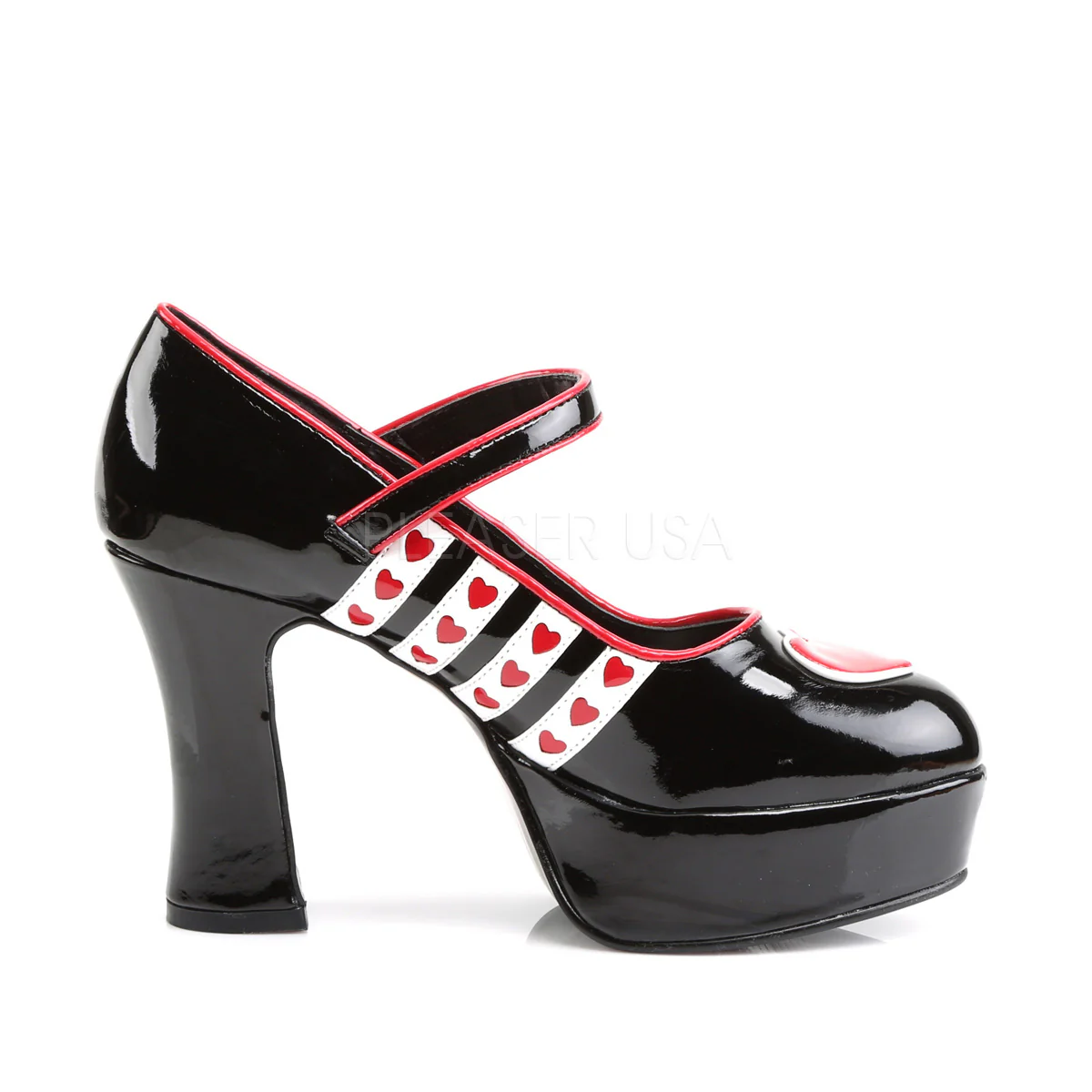 QUEEN-55 Black-White-Red Patent - Image 5