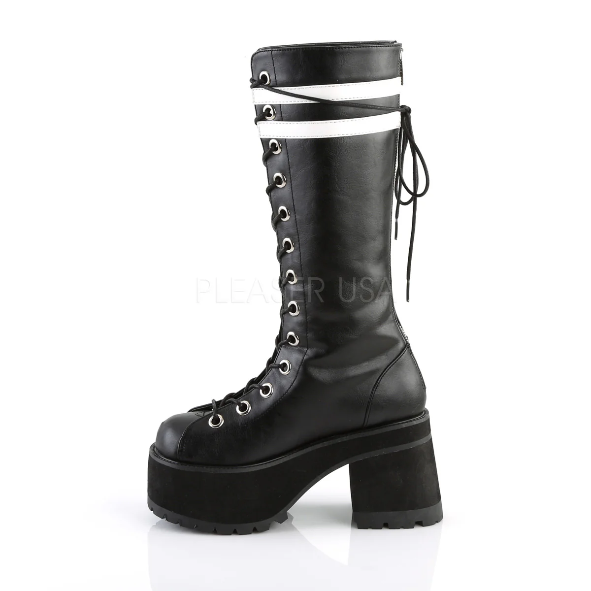 RANGER-320  Black-White Vegan Leather - Image 3