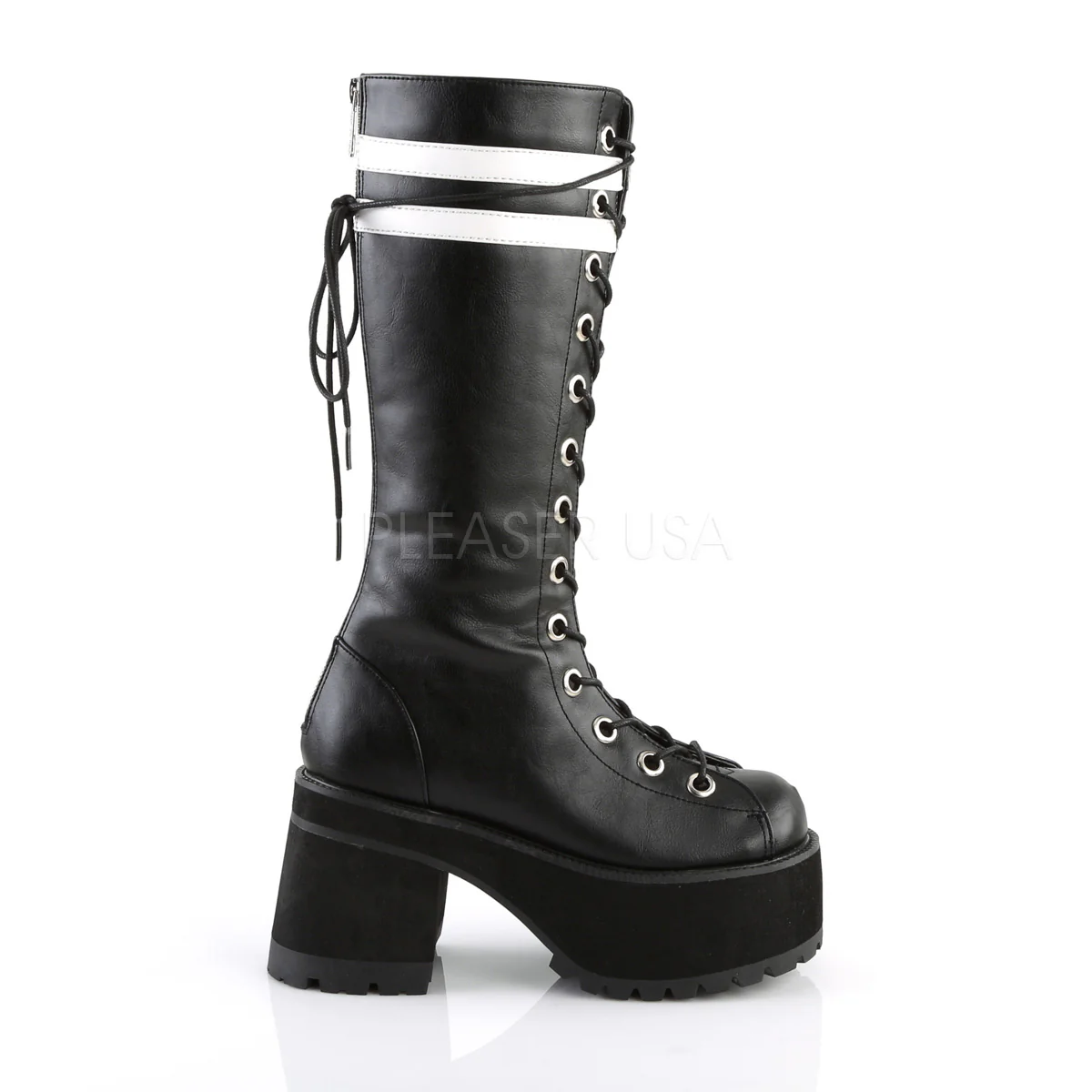 RANGER-320  Black-White Vegan Leather - Image 5