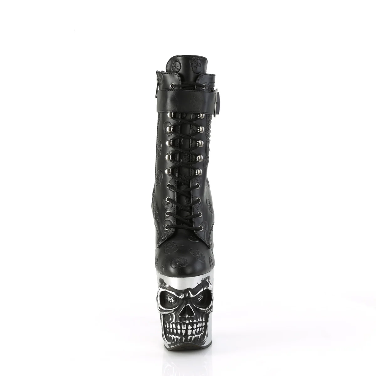 RAPTURE-1020STR-02  Black Faux Leather/Silver Matte-Rubbed Black - Image 2